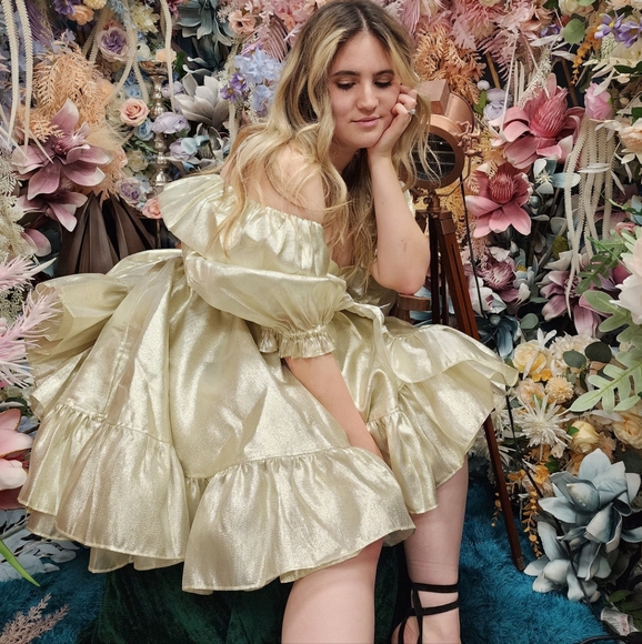 Selkie Bebe Bloom Dress in Champagne - Picture 4 of 11